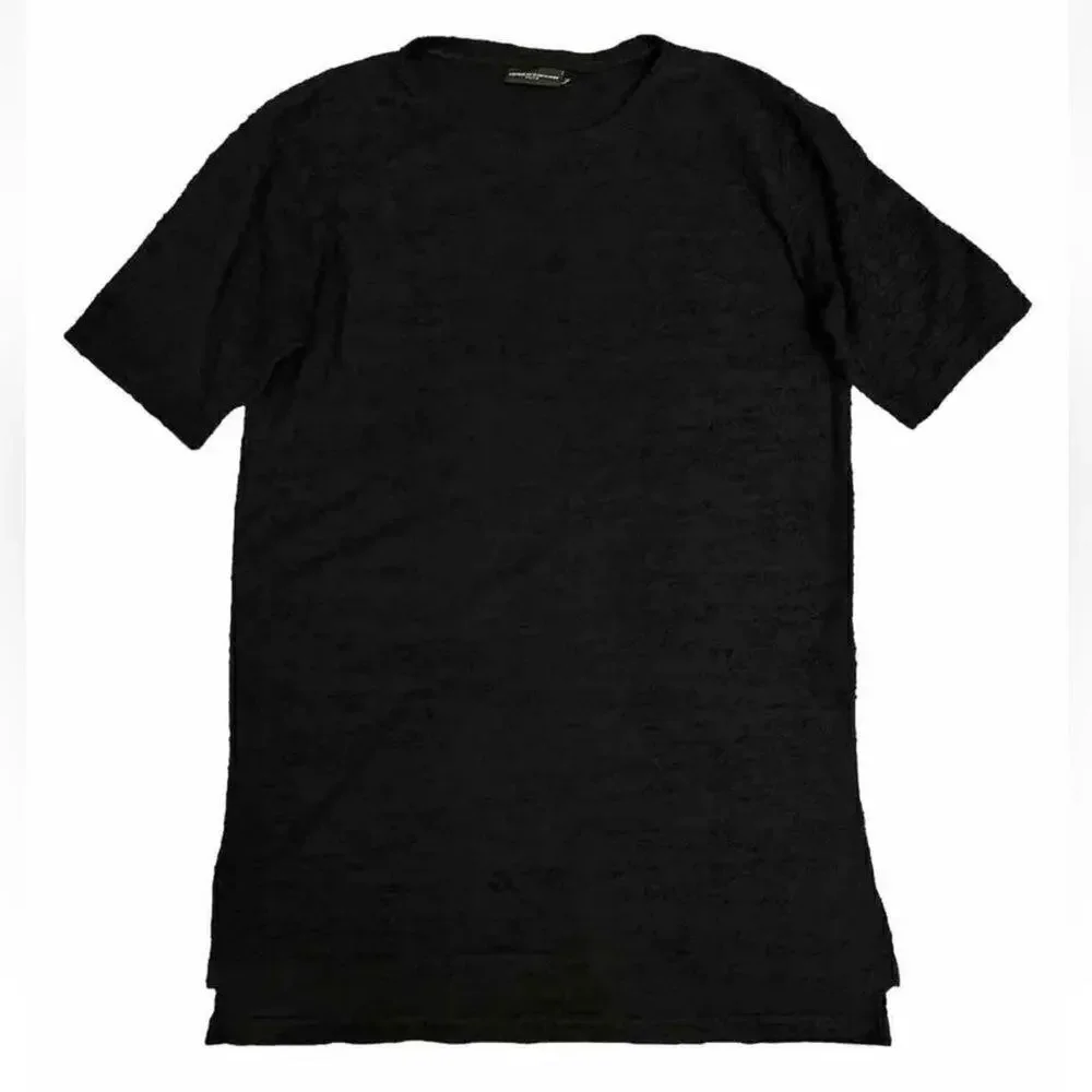KEEPING NY EVERYWHERE KNYEW Shirt Mens Large Black Textured Designer Tee